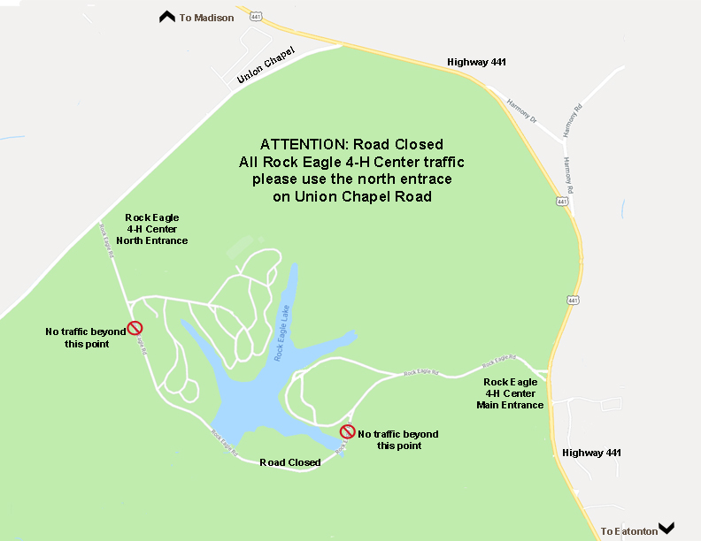 Rock Eagle Road Closure Map